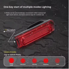 Вело ліхтар Задній з акумулятором USB (155)
