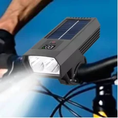 Вело ліхтар з акумулятором на сонячній батареї USB (133)